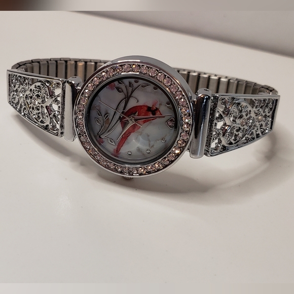 NWOT BGE Silverstone Cardinal Remembrance Watch Crystal Rhinestones - Picture 9 of 9